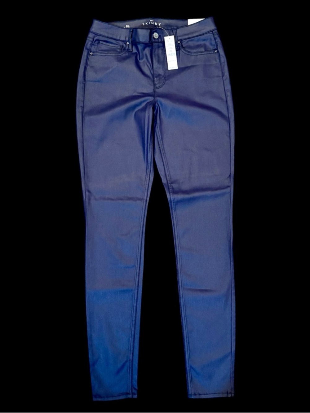 White House Black Market WHBM “The Skinny” High Rise Coated Jeans-6L-Purple NWT